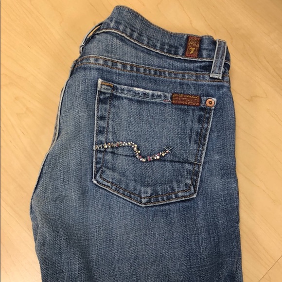 7 For All Mankind Crystal Embellished Jeans - Picture 1 of 5
